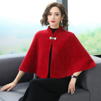 Autumn Winter  Warm Imitation Mink Velvet Shawl Thicken Elegant Short Sweater Shawl Luxury Outerwear Coat  Women Gift