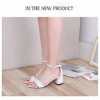 Heeled Sandals Women 2024 Elegant Woman Shoes with Low Heels Luxury Designer Block Heel Sexy Best Selling Products