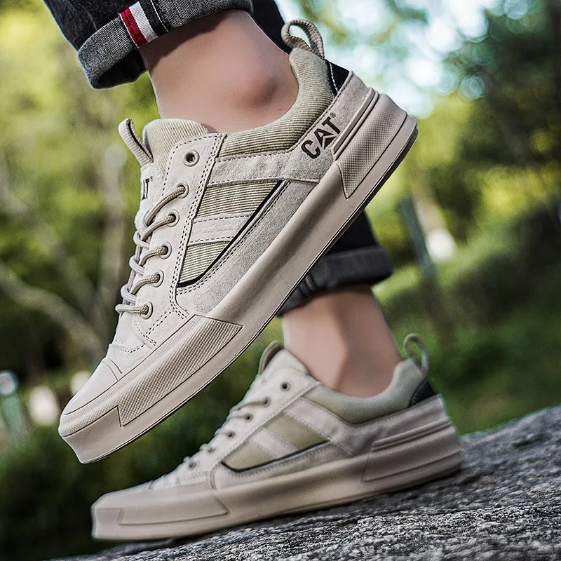 New Shoes for Men Casual Male Sneakers Platform New Men's Casual Leather Shoes Business or Casual Thick-bottom Wear-resistant