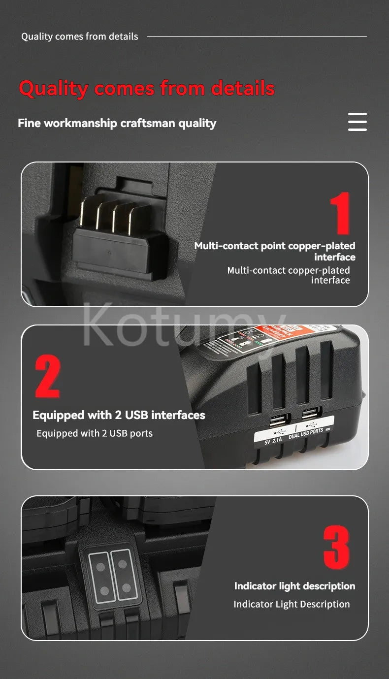 Four Port Battery Charger 3a Charging Current Replacement Batterys Chargers