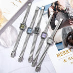 A small, exquisite and light luxury watch with a steel band for women, exuding a sense of artistic, niche and high-end style