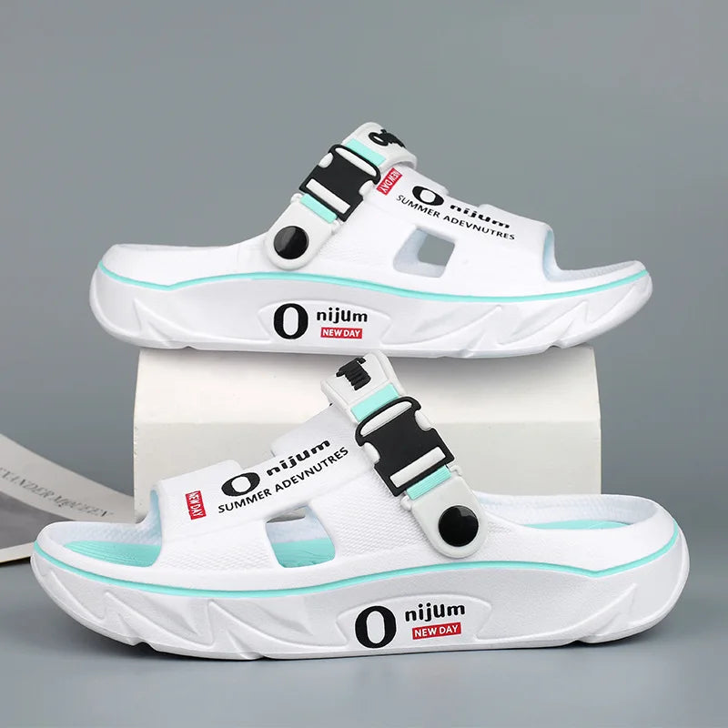 2025 New Men's Slippers Comfortable Soft Mens Beach Shoes Indoor Outdoor Clogs Massage Casual Shoes Non Slip Men Sandals Zapatos