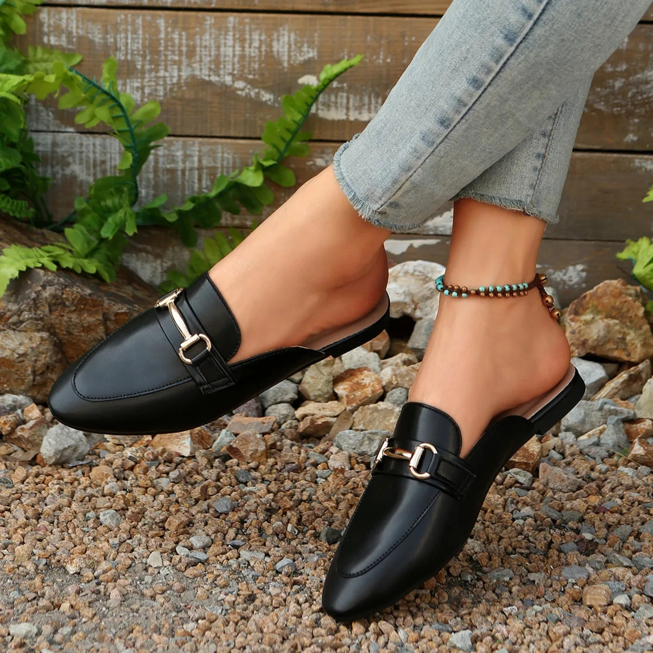 Women Slippers Spring Autumn Summer Flat Slip-On Slippers Lightweight Open-Toe Sandals Elegant Fashion Women Shoes Slides Women