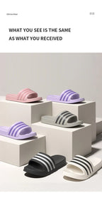 Cold slippers for women in summer, fashionable outerwear for couples, thick soled, non slip, one line mop, bathroom slippers