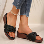 Women's Sandals Fashion Heeled Sandals For Summer Shoes Women Slippers Summer Footwear Female Block Heels Sandalias De Mujer