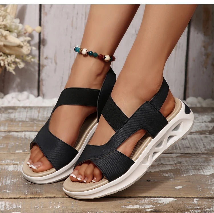 Women's Sandals Casual Summer Women Sandals Soft Heels Sandalias De Mujer 2025 New Summer Shoes Woman Mix Color Footwear Female