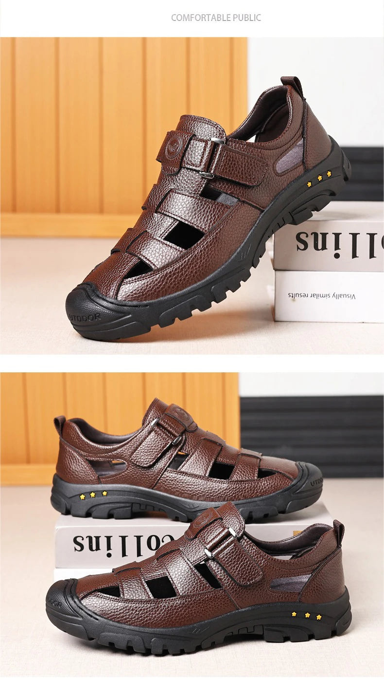 Man’s Sandals breathable comfort summer slippers beach Muller outdoor anti slip shoes youth casual fashion Hollow shoes