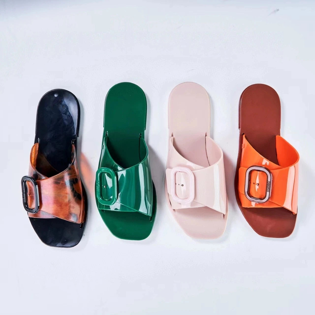 Women Sandals 2025 Spring Melissa Woman Slingback Shoes Fashion Ladies High Heels Elegant Med Heel Pointed Toe Slip on Sandal