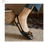 Women's Sandals 2023 Elegant Office Ladies Shoes and Sandals Women Casual Shoes Square Heel Sandals Slip On Woman Flats