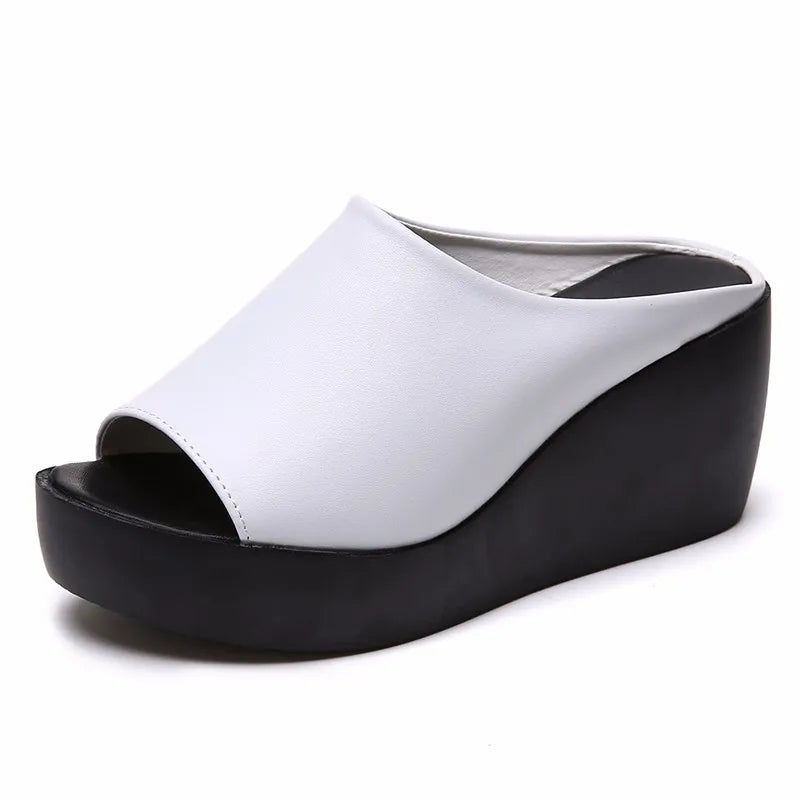 Woman Slippers Summer Platform Ladies Wedges Peep Toe Slides Female Solid Women Casual Outdoor Shoes Women's