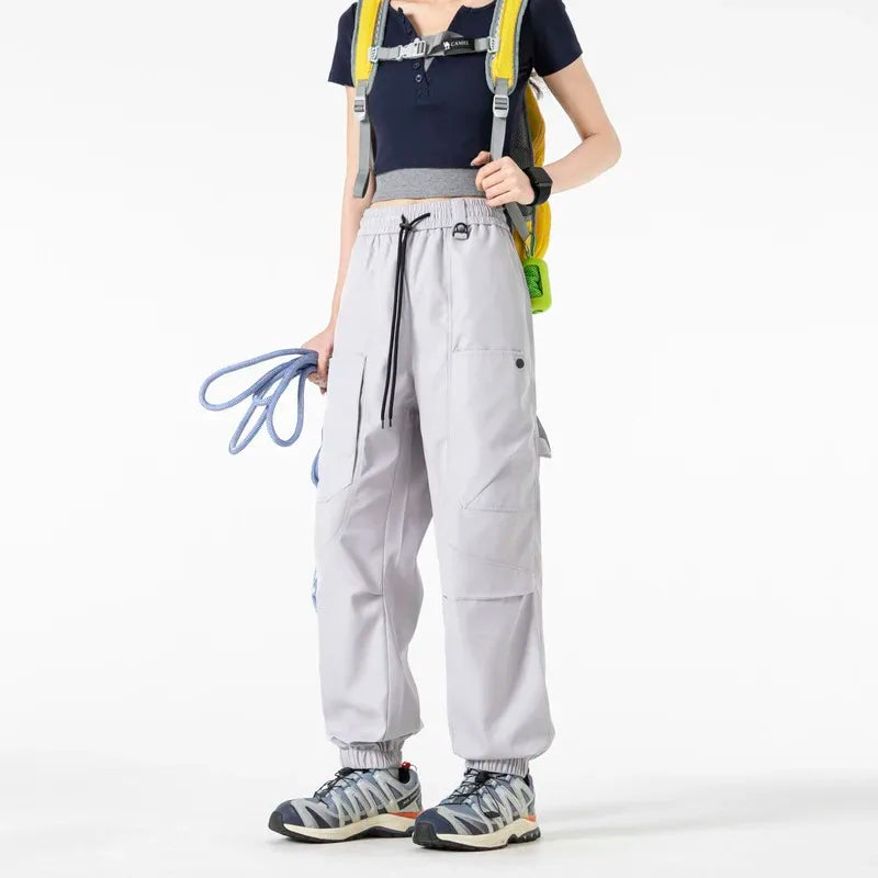 Men's outfit pants are versatile, trendy, loose, straight-leg outdoor work pants and trendy brand tight-fitting windbreakers