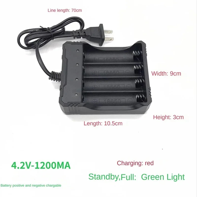 4 Chargers 4 Slot Wire Charger for 18650 Battery Charger Intelligent Fast Charging for 18650 Li-Ion Battery Flashlight Battery