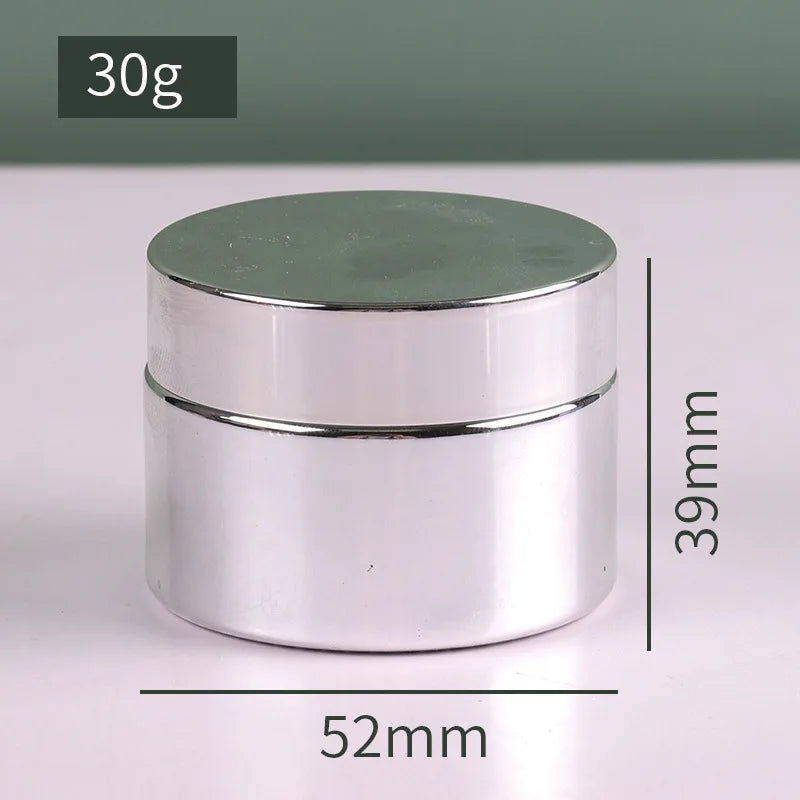 Cosmetic Jar 5-50g Face Cream Glass Bottle Silver Glass Cream Jar Cosmetic Container Empty Nail Glue Jar Travel Makeup Container