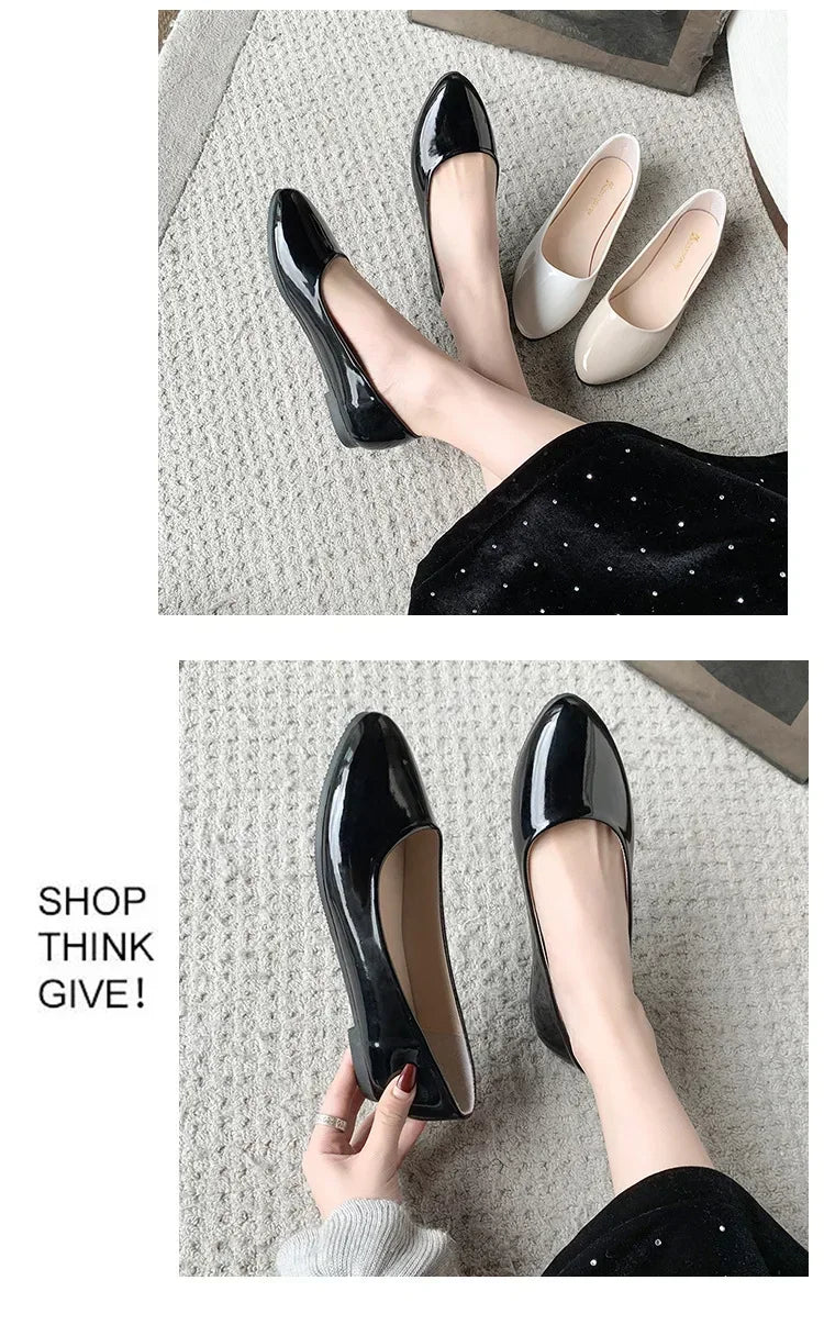 Women Candy Color Ballet Flats White Wedding Shoes Woman Flats Patent Leather Slip on Shoes Zapatos Mujer Ladies Boat Shoes NEW
