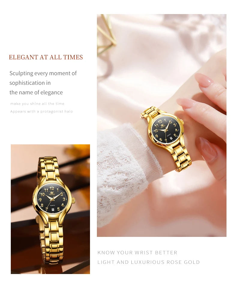 OLEVS 3650 Couple Watches For Men Women Number Scale Waterproof Quartz Dress Wristwatch Luminous Luxury Calendar Business Watch