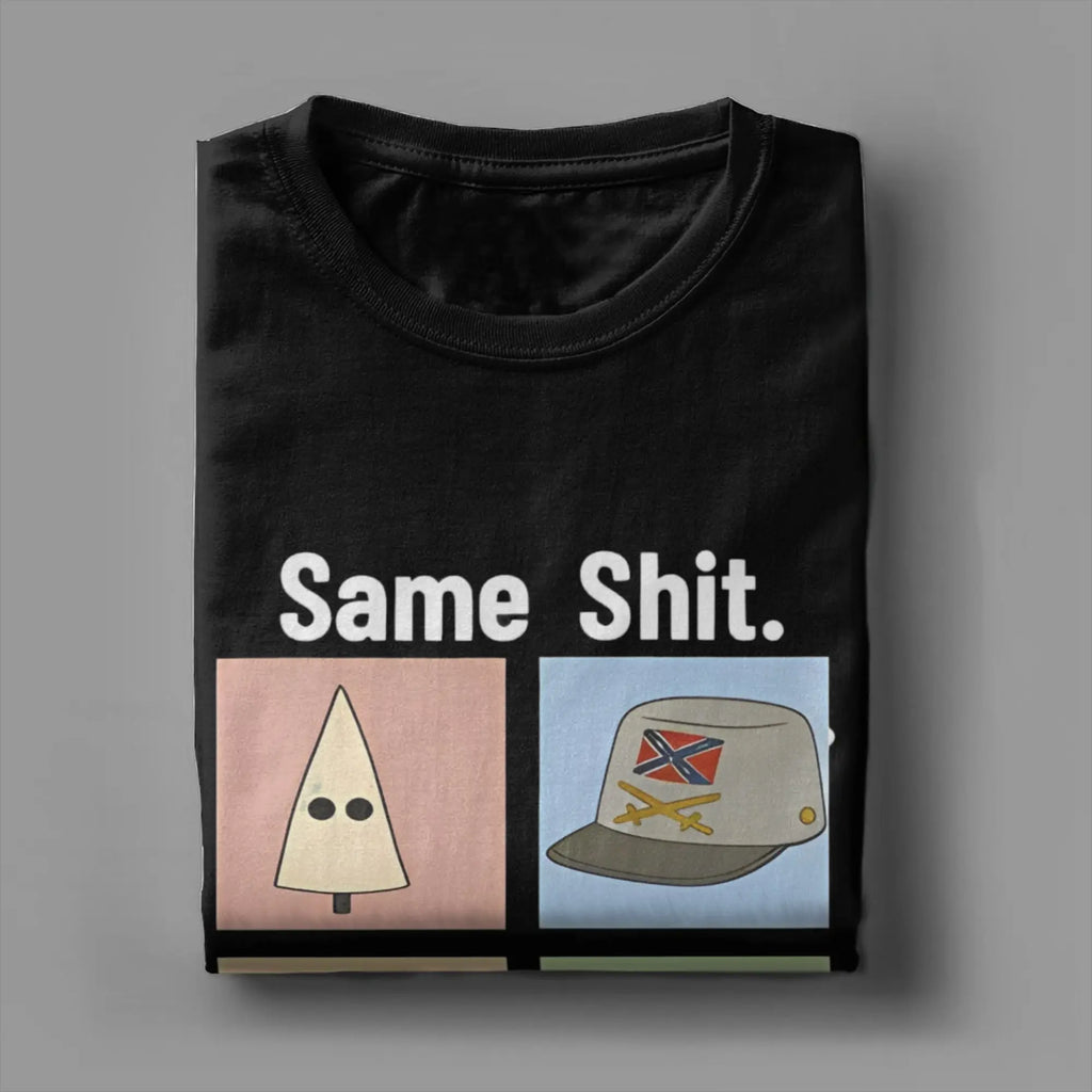 Men's Same Shited Different Hat T Shirt  Pure Cotton Clothing Fashion Short Sleeve Round Collar Tee Shirt Summer T-Shirt