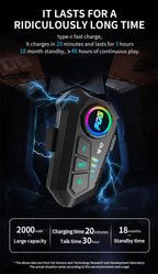 Bluetooth 5.3 Helmet Headset Wireless Hands-free Call Phone Kit Motorcycle Waterproof Earphone MP3 Music Player Speaker for Moto