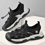 Handmade Sandals Men Breathable Summer Shoes Man Outdoor Men Sandals Antiskid Beach Sandals Hollow Shoes Collision Avoidance