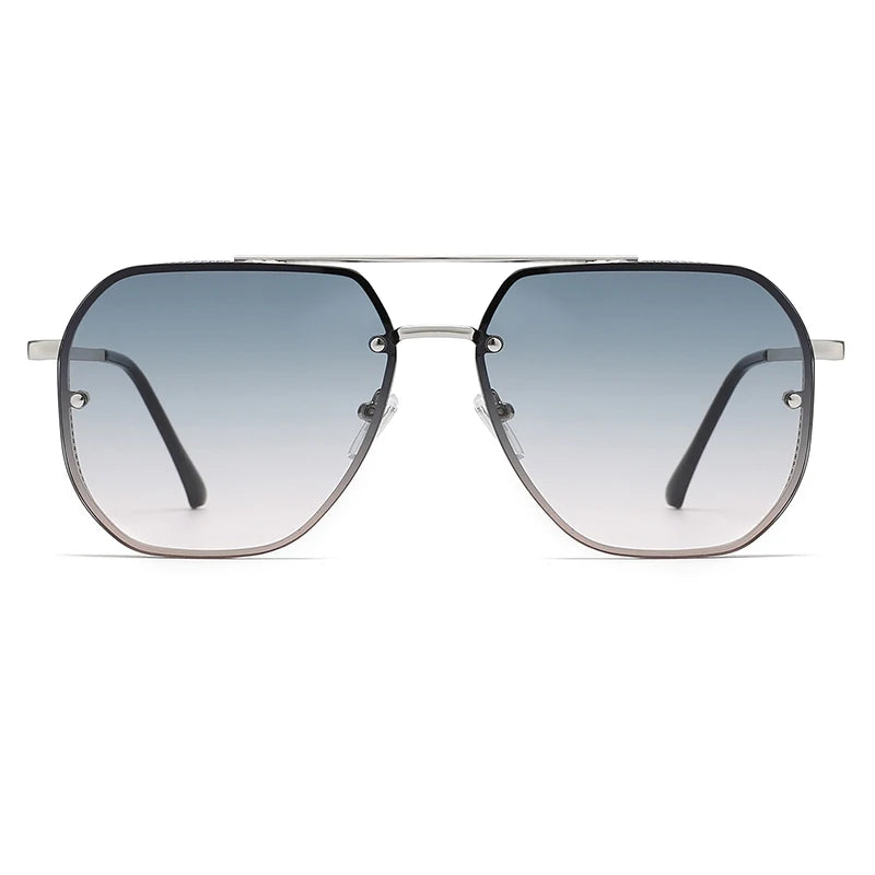 2023 Luxury Sunglasses For Men Women Brand Metal Big Frame Glasses Ladies UV400 Blue Black Sunglass Male Female Eyewear