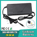 36V 48V 60V 72V Charger 2A 3A 5A Lithium Battery Pack 42 54.6 67.2 84V 10 13 16 20S DC EU Smart Intelligent Fast Charging Charge
