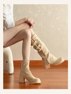 High Heels Women High Boots Chunky Designer Shoes Fashion Woman Pumps 2025 Autumn Dress Walking Casual Goth Chelsea Botas Mujer