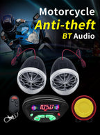Motorcycle Audio With Hands-free Call Speaker Anti-theft Motorbike Waterproof FM Mp3