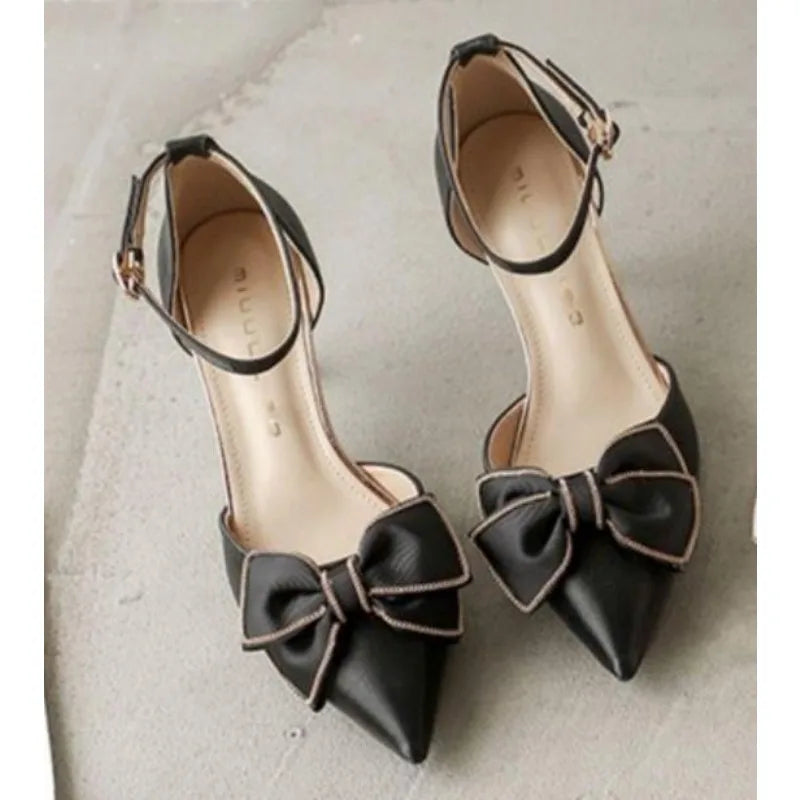 Medium Heel Heels Women's Shoes Trend Pointed Toe Butterfly Stilettos Elegant Dress Weddings Bridal Party White Designer