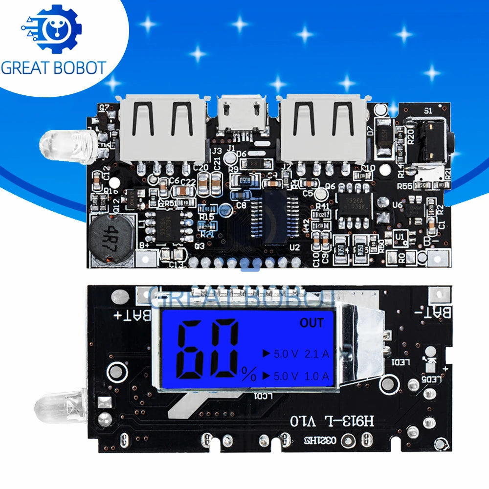 BS Dual USB Mobile Power Bank: 5V 1A & 2.1A Output! 18650 Battery - Powered PCB Power Module -  Phone Charging & DIY