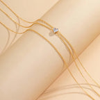 Fashion Metal Double Layered Cross Waist Chain for Women Simple Rhinestone Heart Thin Chain Body Chain Party Jewelry Accessories