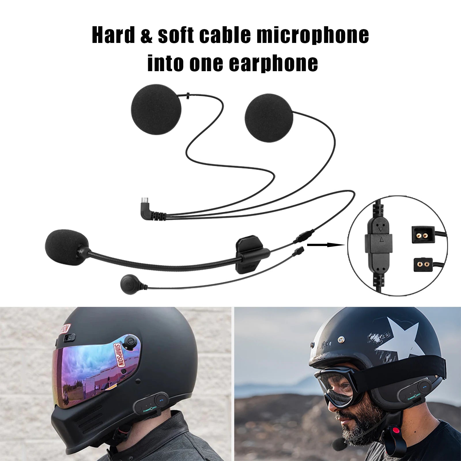 Freedconn Motorcycle Helmet Headset Stereo Bluetooth Hands Free Call Wireless Communication Interphone Music Sharing 6 Riders