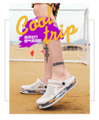 Slippers for men in summer, wearing breathable sandals outside the head, outdoor cooldown, anti slip beach, straight drag