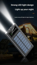 Solar Power Bank Large Capacity Spare Battery Fast Charging Portable Power Banks 20000mAh Auxiliary Batteries Outdoor