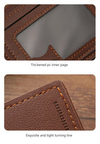 Men's Short Leather Slim Wallets Business Man Money Clip Credit Card Holder Purse Thin Minimalist Bifold Wallet