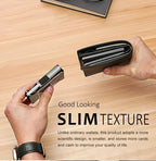 Slim Wallet For Men - Front Pocket RFID Blocking Minimalist Wallet For Men - Metal Wallet With Money Clip For Men
