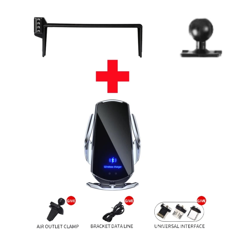 Car Mobile  Phone Holder For Audi A4L 2017-2019 Q5L 2018-2020 7" Screen Fixed Base Wireless Charging Phone Mount Car Accessories