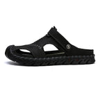 2023 Sandals Summer Men Leather  Classic Men Shoes Slippers Soft Sandals Men Roman Comfortable Outdoor Walking Footwear