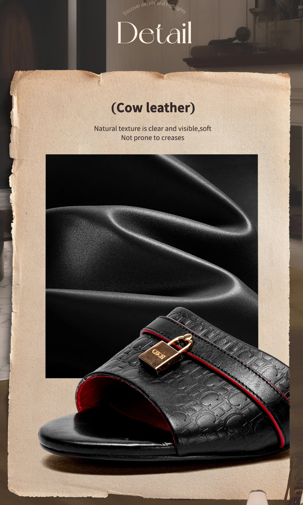 Women's Slippers 2025 Luxury Brand New Retro Design Mid Heel Red Black Slippers Casual Shoes