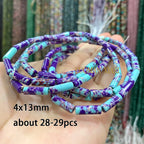 Natural Stone Purple Blue Sea Sediment Jasper Turquoise Abacus Square Spacer Beads for Jewelry Making DIY Bracelet Accessories