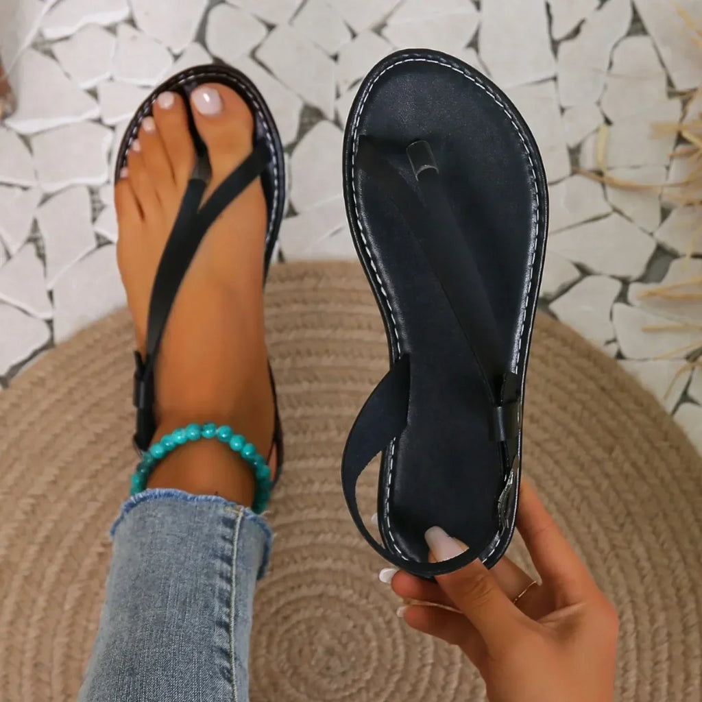 Women Sandals 2025 New Summer Shoes for Women Open Toe Casual  Flip Flops Woman Sandals Buckle Strap Soft Bottom Ladies Shoes