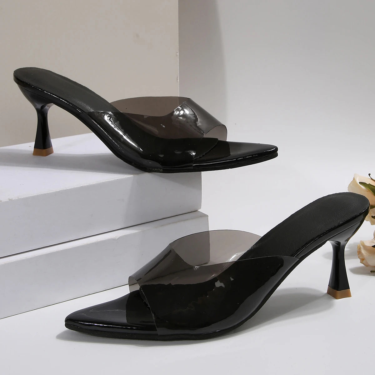 Sexy High Heels Women Slippers Designer Heeled Sandals Woman Shoes Summer 2025 Brand Home Slides Elegant Flip Flops Sandalias