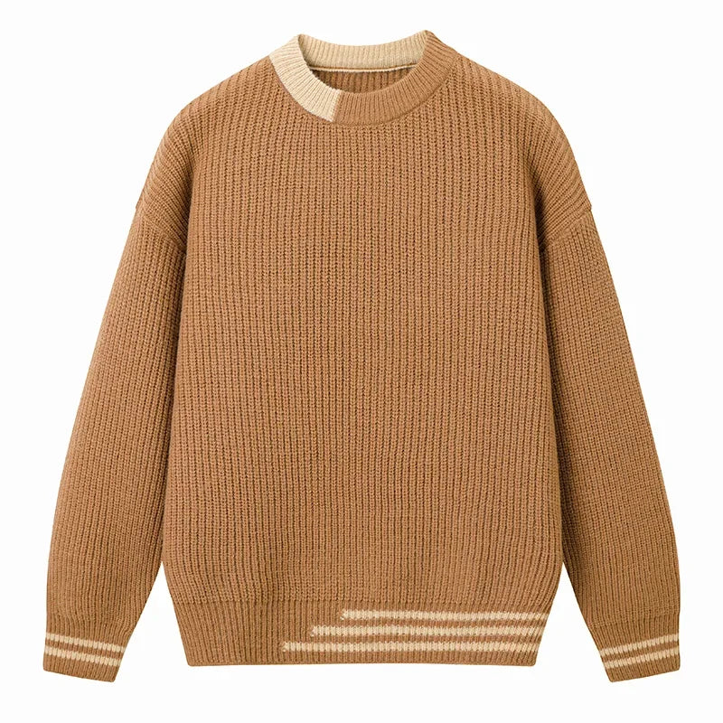 Winter Fashion Trend Outdoor Round Neck Pullover Knitted Sweater Comfortable Versatile Windproof Breathable and Warm Sweater