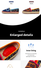 Women's Flats Letter Print Design Versatile Woman's Fisherman Shoes Loafers