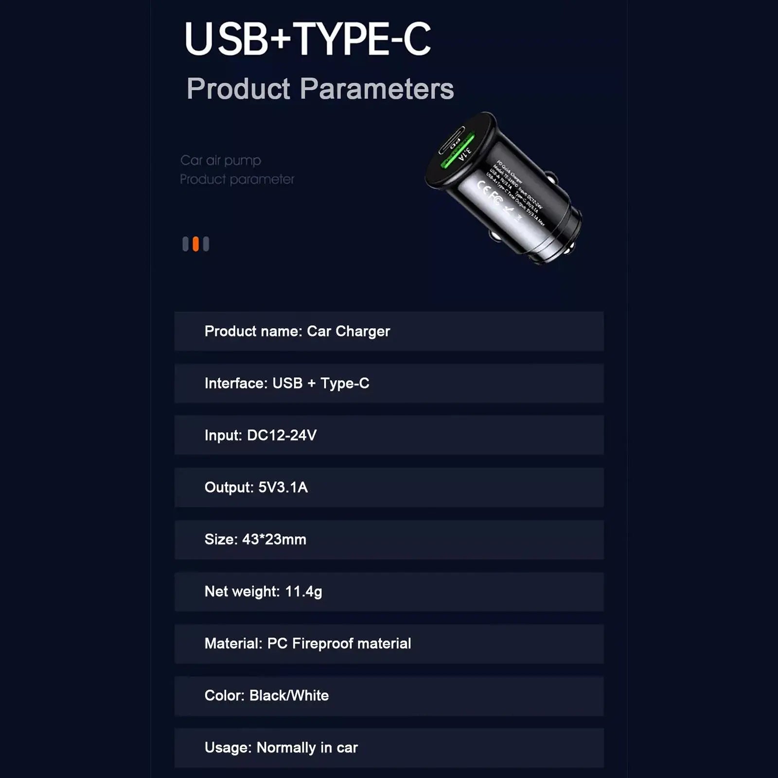 3.1A Fast Car Chargers USB PD Type C QC 3.0 Outlet Adapter Fast Charging For 12V 24V Car Truck Boat RV Motorcycle 12V/24V