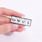 Chemical Element Enamel Pins Custom PO W ER GE NI U S Punk Brooches Lapel Badges Subject Jewelry Gift for students Friends