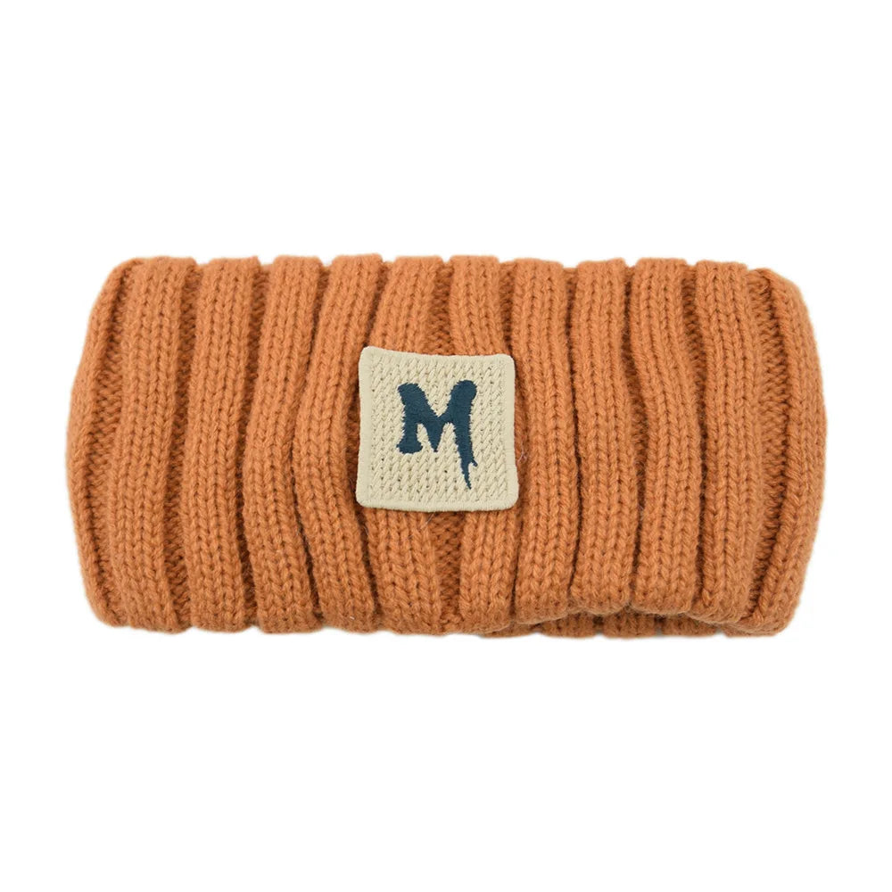 Winter Warm Letter Embroidery Headband For Women Handmade Solid Color Elastic Knitting Wool Turban Bandage Hair Accessories