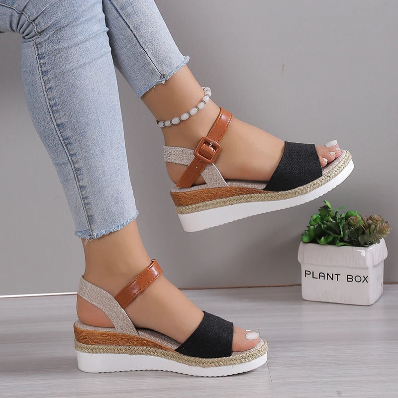 Summer Woman Sandals Shoes Soft Shoes Woman Elegant Sandals Woman Wedge Ladies Shoes Party Footwear Female Women Sandal