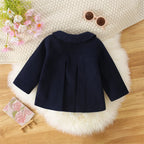 Winter New Girl'S Coat Long Warm Solid Color Fold Lapel Simple Fashion Girl Shawl Long Sleeve Loose Woolen Long Coat