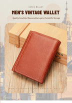 WESTAL Men's Leather Wallets for Card Holders Short Coin Purse Men Wallet Clutches for Photo Money Bags