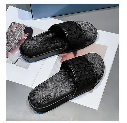Men's Home Slippers Lightweight Summer New Style Flat and Worn Casual Retro Patterned Anti-slip Quick-drying Sandals