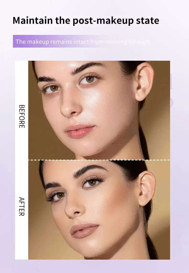 1PC Violet Cream To Powder Skin-friendly Skin Natural Face Long Lasting Oil-controlling Contouring Powder Cosmetics